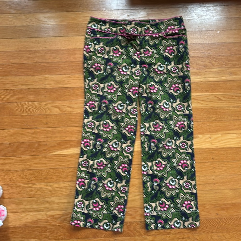 Lilly Pulitzer stylish thin corduroy pants slightly cropped boot cut.